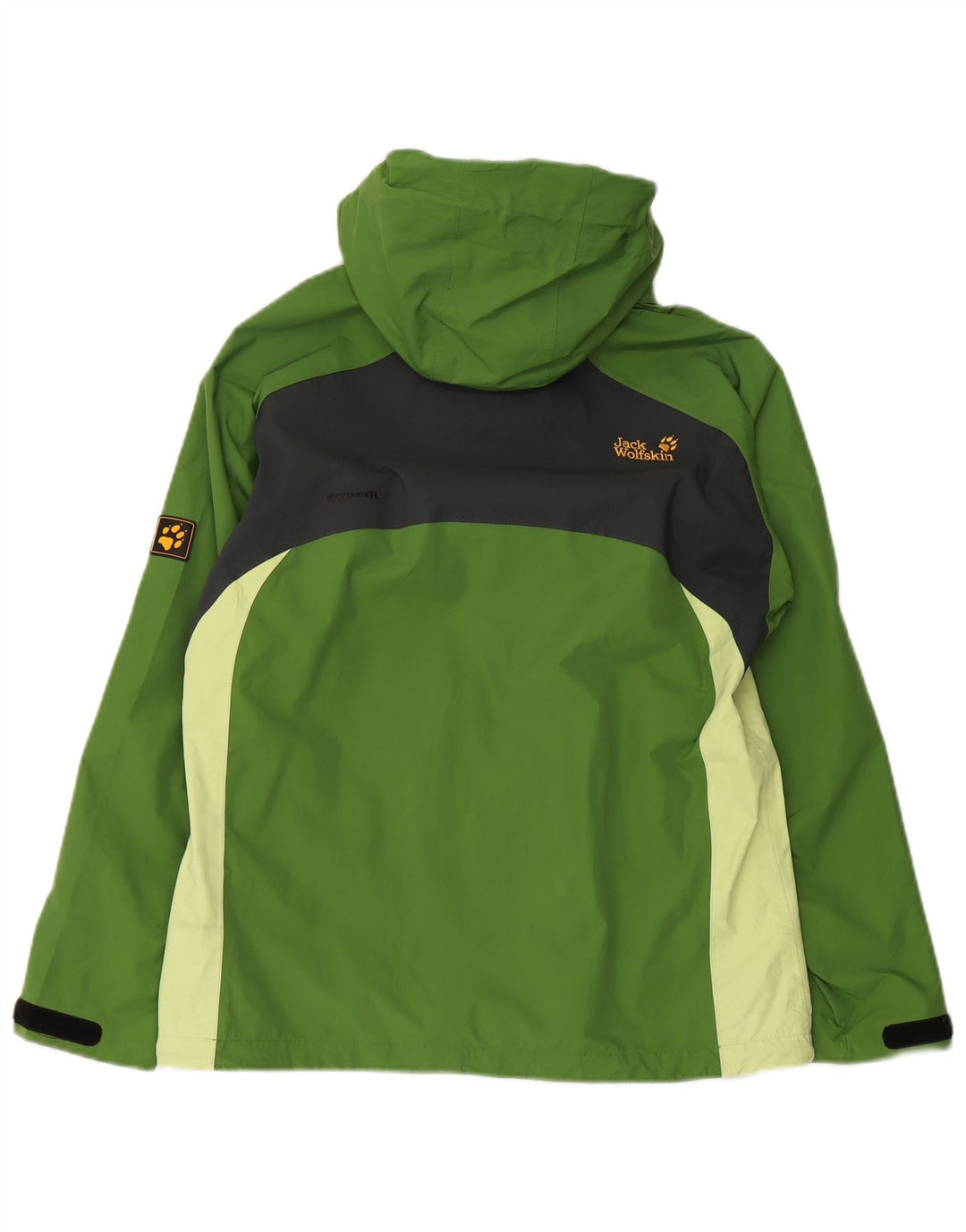 JACK WOLFSKIN Jachetă de ploaie cu glugă pentru femei UK 12 Medium Green Colorblock