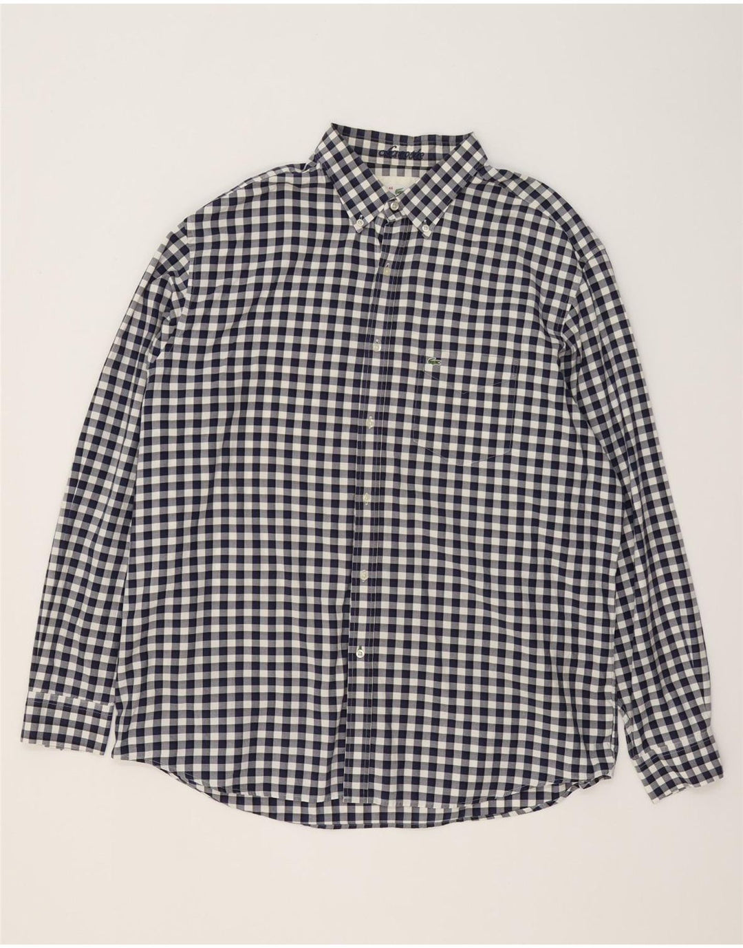 Cămașă Lacoste pentru bărbați, cu formă regulată, mărimea 46 2XL, bumbac vichy, albastru bleumarin
