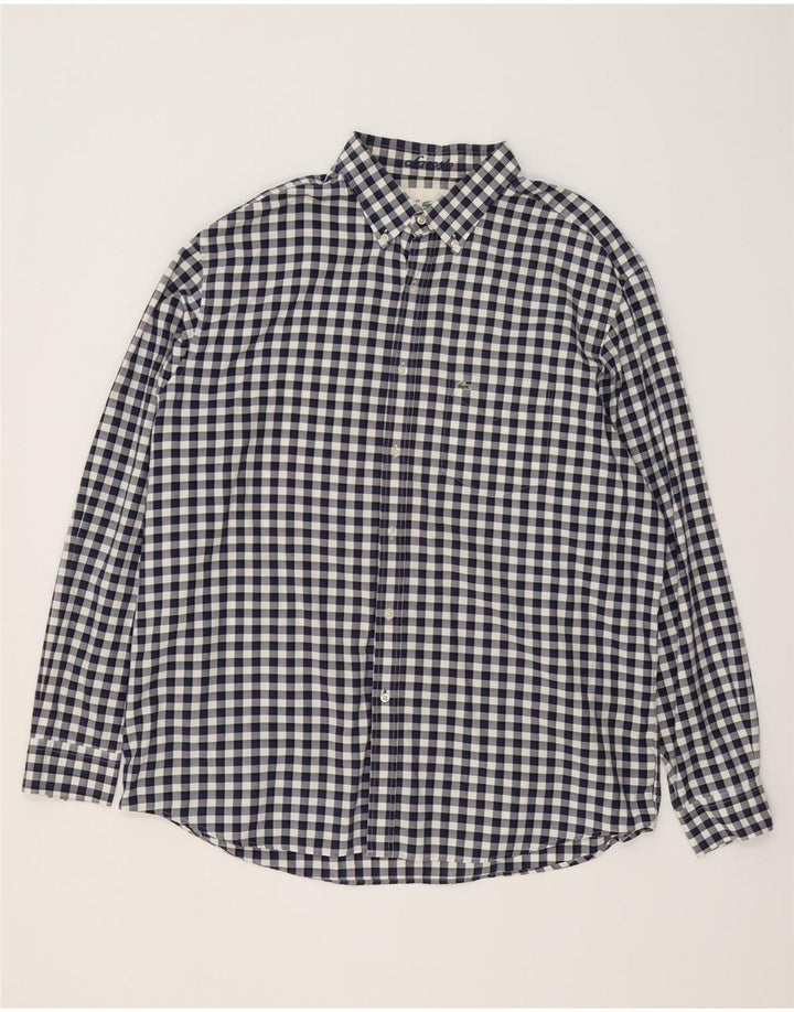 Cămașă Lacoste pentru bărbați, cu formă regulată, mărimea 46 2XL, bumbac vichy, albastru bleumarin