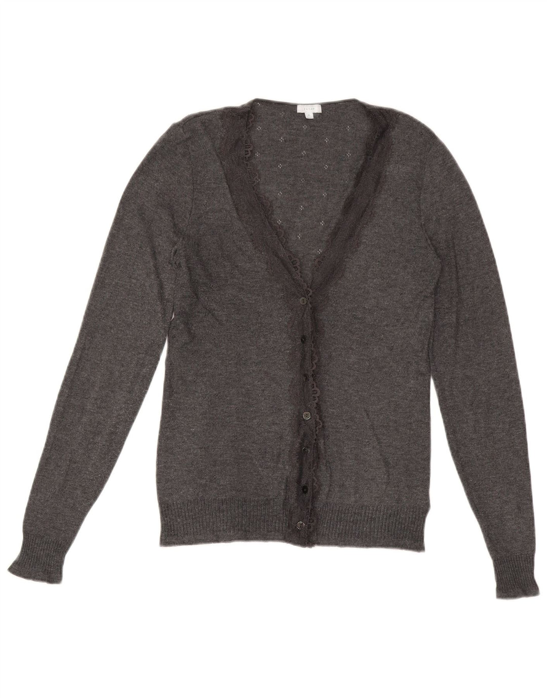 JIGSAW Pulover cardigan pentru femei UK 12 Poliester mediu gri