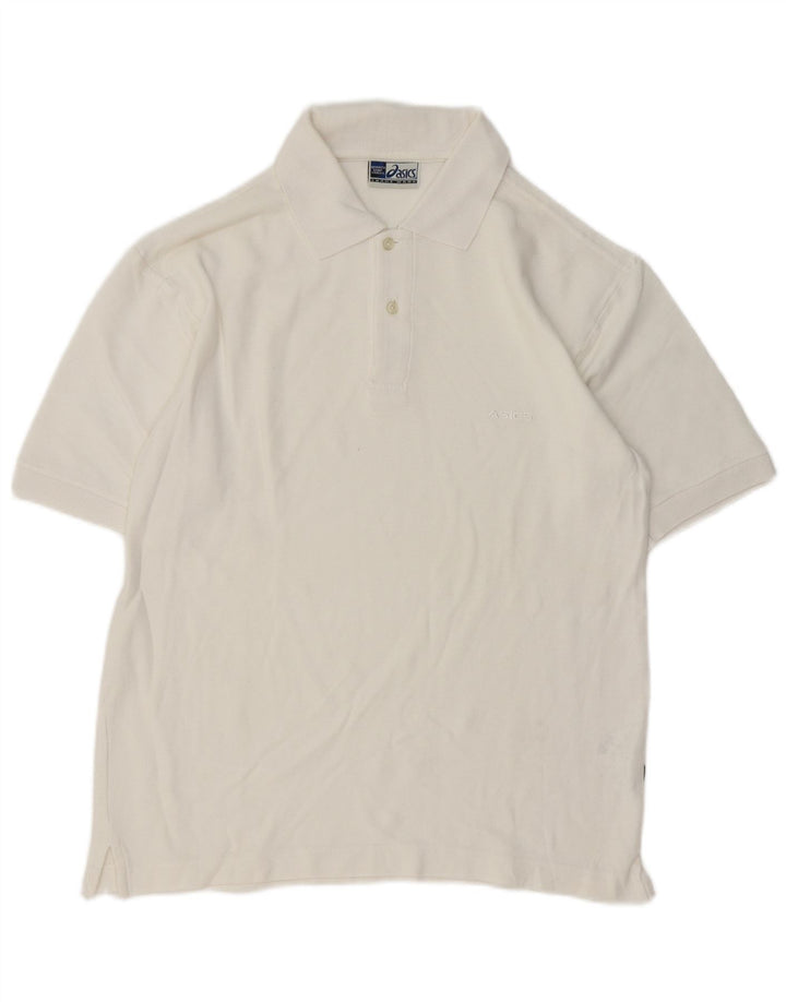 Tricou polo Asics pentru bărbați, bumbac alb mic