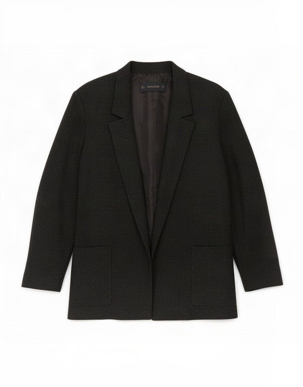 Jachetă Blazer deschisă pentru femei Zara UK 14 Large Black