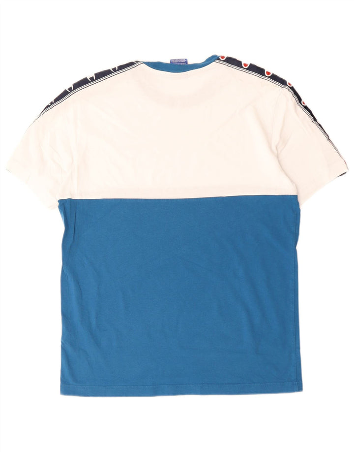 Tricou grafic pentru bărbați Champion Top Medium Blue Colorblock Bumbac