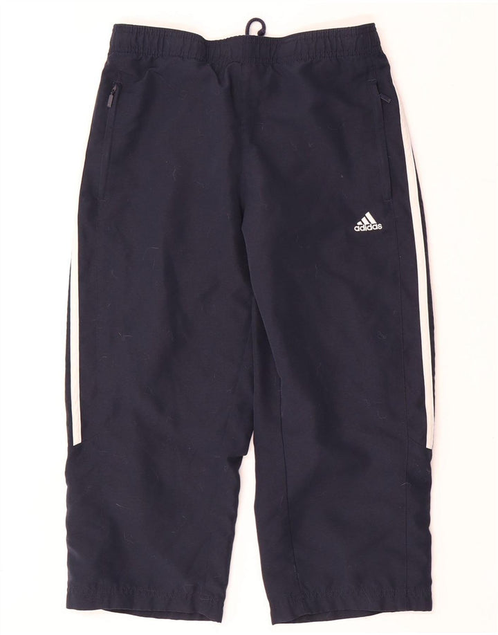 Pantaloni de trening Capri Adidas pentru femei UK 10 Poliester bleumarin mic