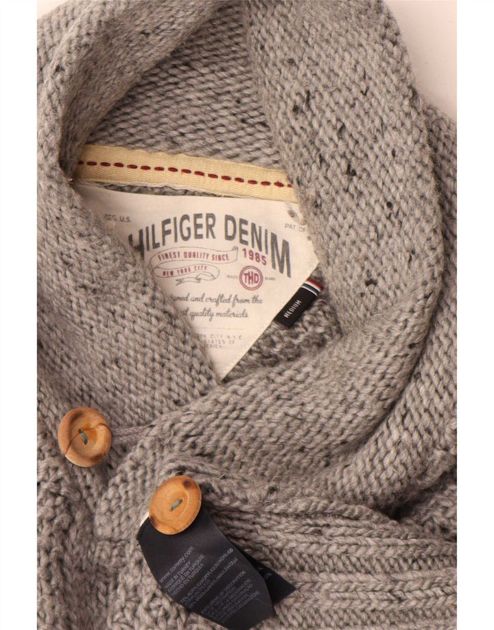 Pulover Tommy Hilfiger pentru bărbați, cu gâtul șal, acrilic, gri mediu