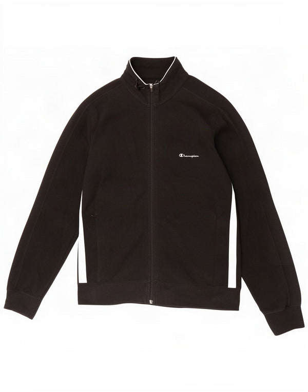 Champion Womens Trening Top Jacket UK 16 Large Black Colorblock Bumbac