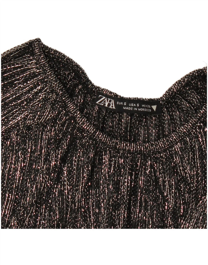 Bluză cu mânecă lungă supradimensionată pentru femei ZARA UK 10 Mic cu dungi negre