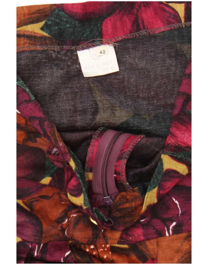 Fustă A-Line Vintage Femei IT 42 Medium W26 Multicolor Floral
