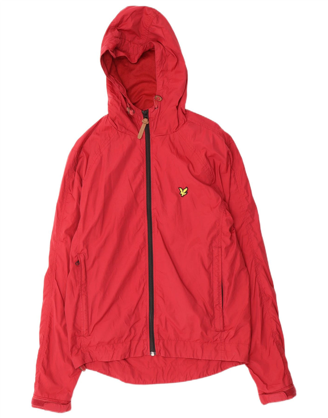 Jachetă de ploaie cu glugă vintage pentru bărbați Lyle & Scott UK 38 Poliamidă roșie medie