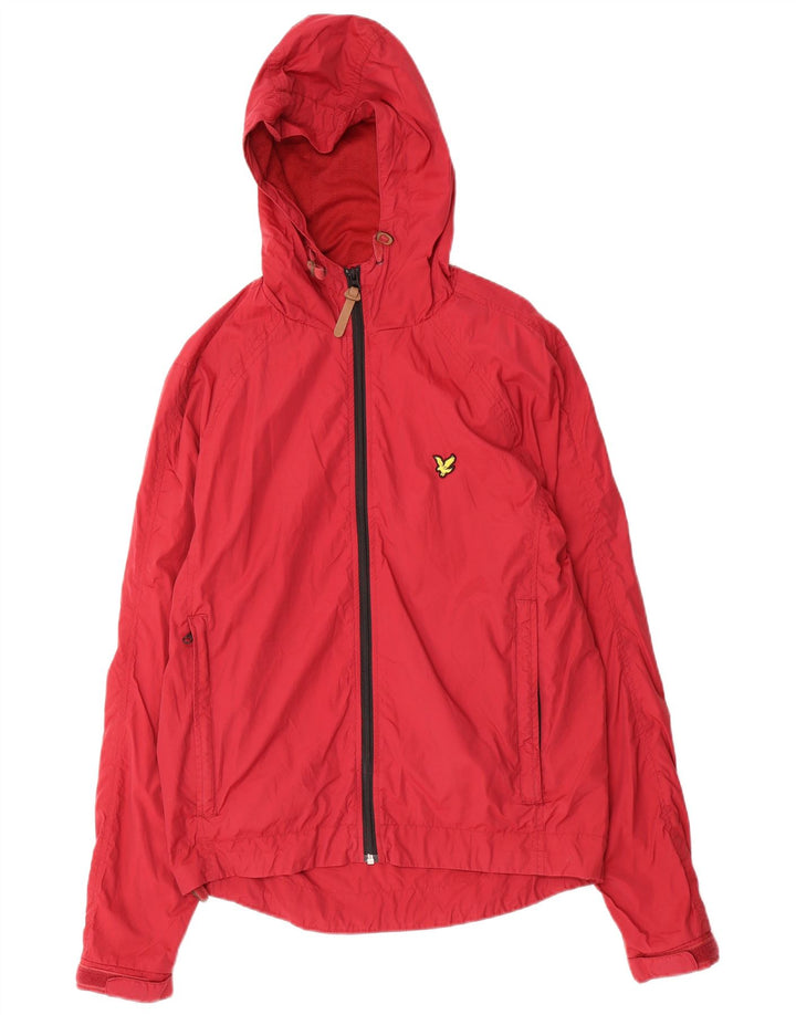 Jachetă de ploaie cu glugă vintage pentru bărbați Lyle & Scott UK 38 Poliamidă roșie medie