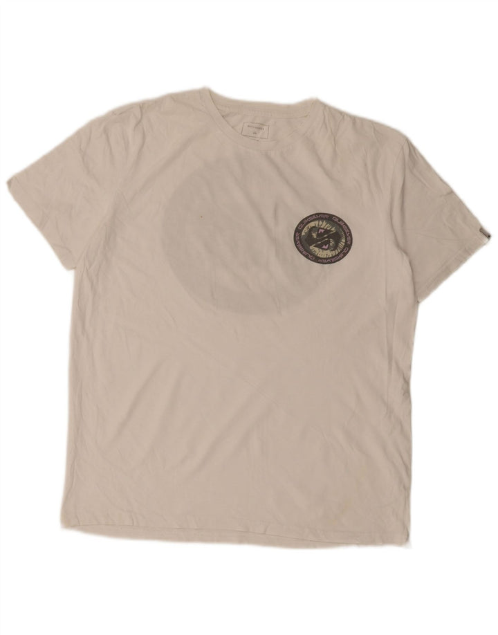 Tricou grafic Quiksilver pentru bărbați, cu croială regulată, top mediu alb