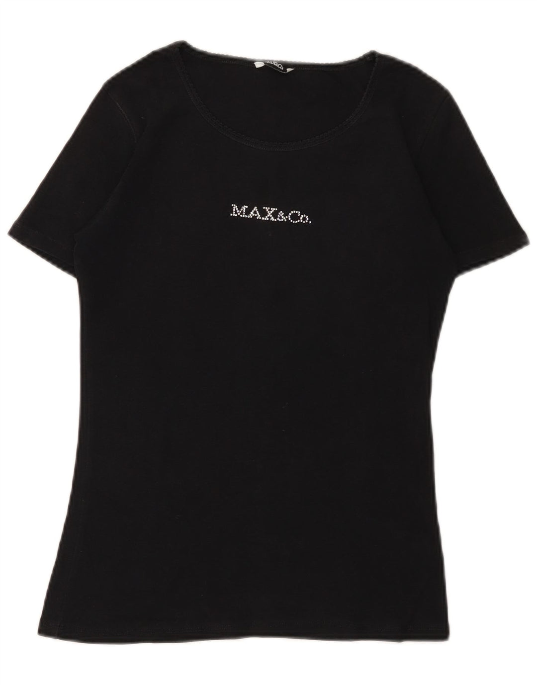 MAX & CO. Tricou grafic pentru femei Top UK 12 Medium Black Bumbac