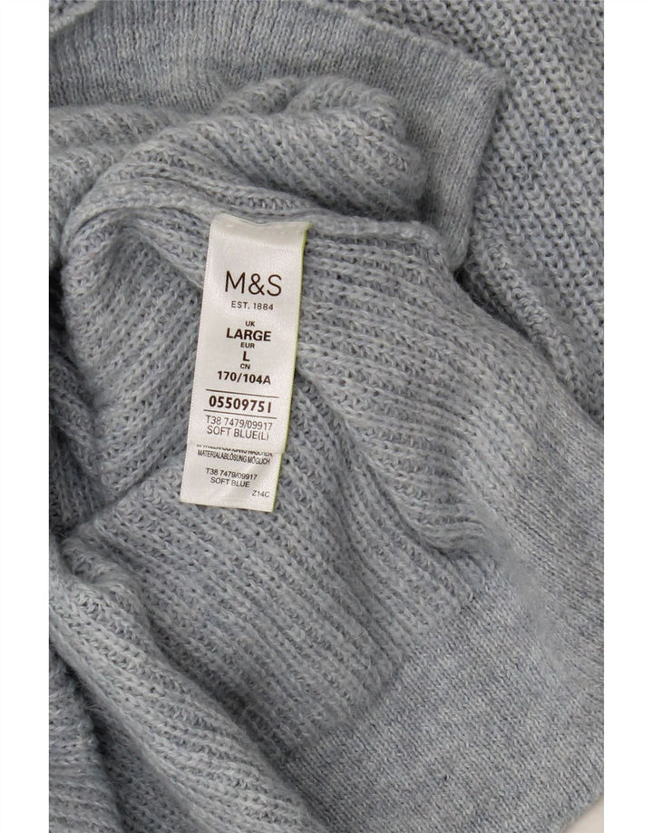 Pulover pentru femei Marks & Spencer, cu gât de barcă, UK 16, mare, albastru, poliamidă