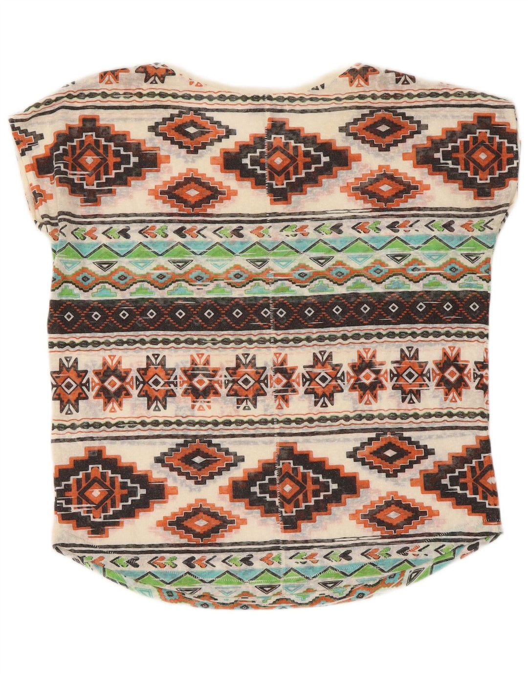 Tricou pentru femei Zara UK 14 Poliester geometric multicolor mediu