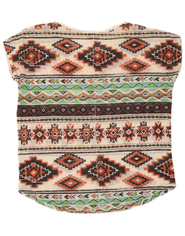 Tricou pentru femei Zara UK 14 Poliester geometric multicolor mediu