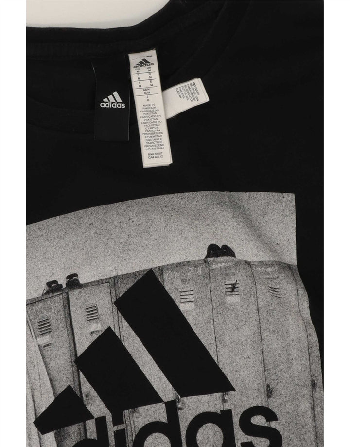Tricou grafic Adidas pentru bărbați Top mediu negru bumbac