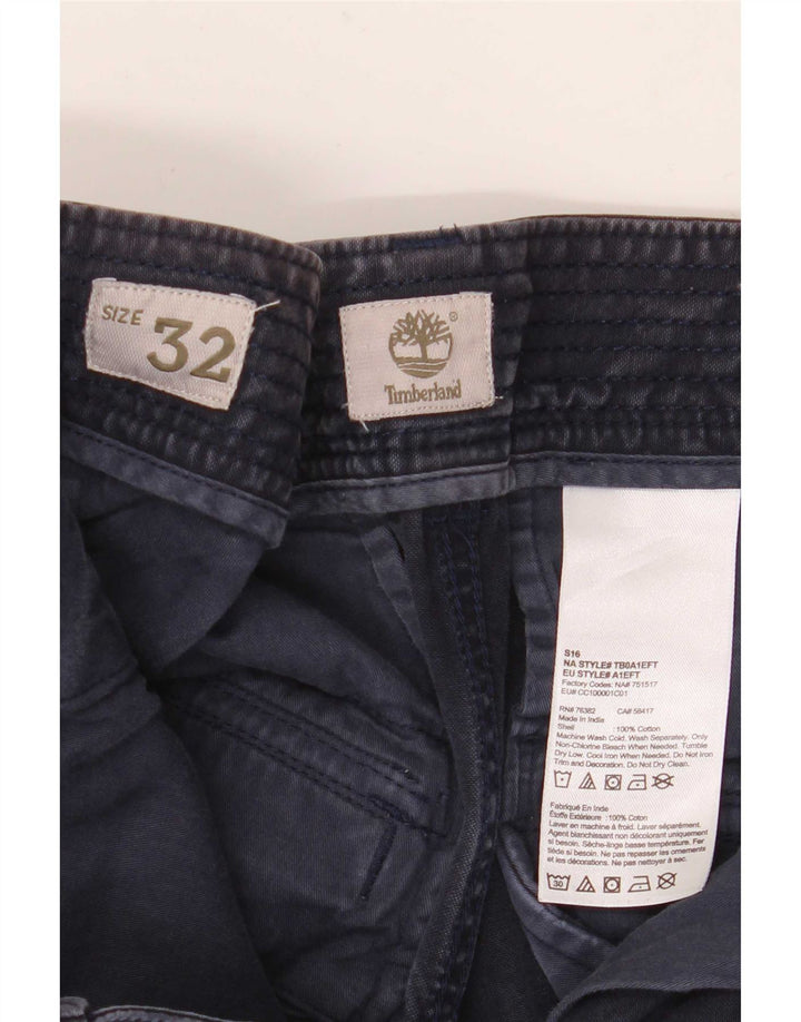 Pantaloni scurți cargo pentru bărbați Timberland W32, bumbac, albastru bleumarin mediu