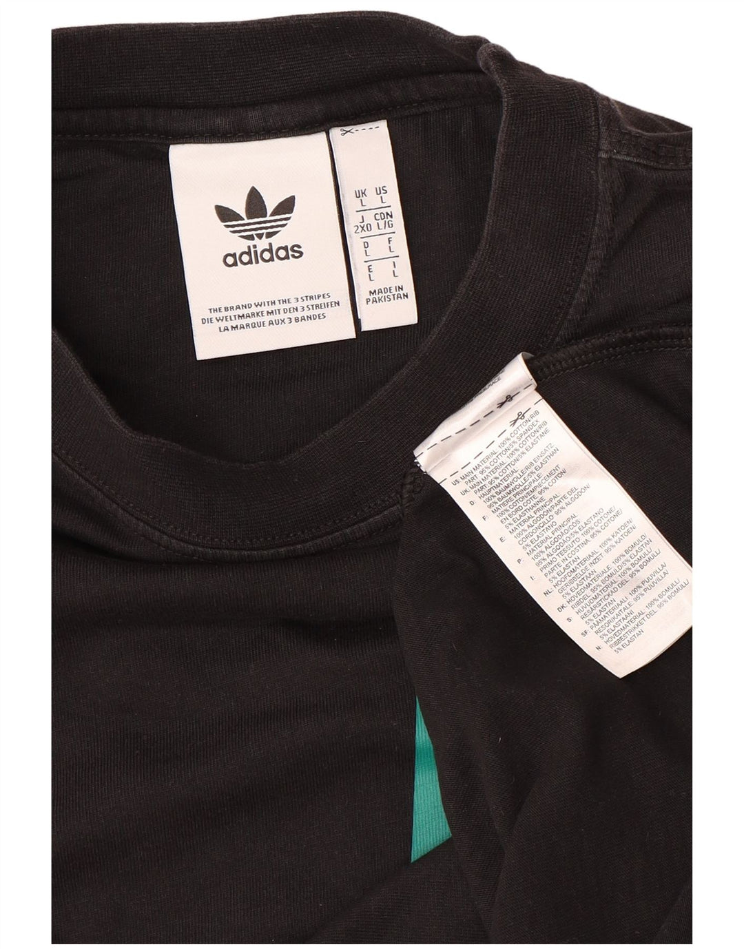 Top grafic ADIDAS pentru bărbați, cu mânecă lungă, mare, negru, color block, bumbac