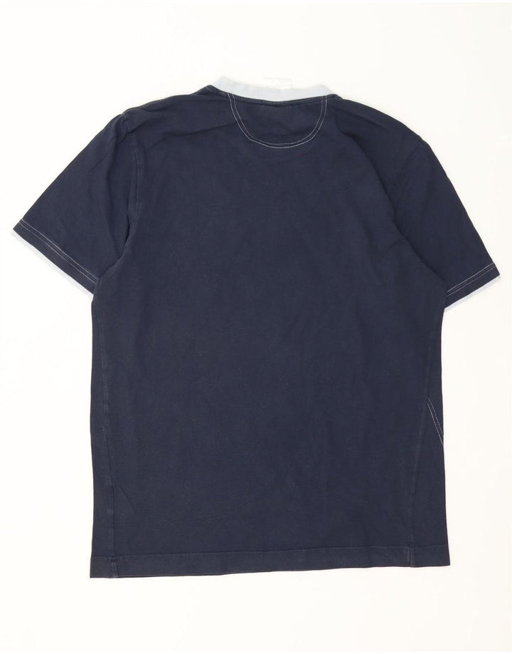 Tricou grafic pentru bărbați Adidas Top mediu din bumbac bleumarin