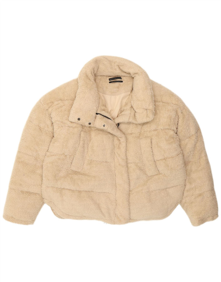 Jachetă din lână căptușită supradimensionată pentru femei Urban Outfitters UK 14 Bej mediu