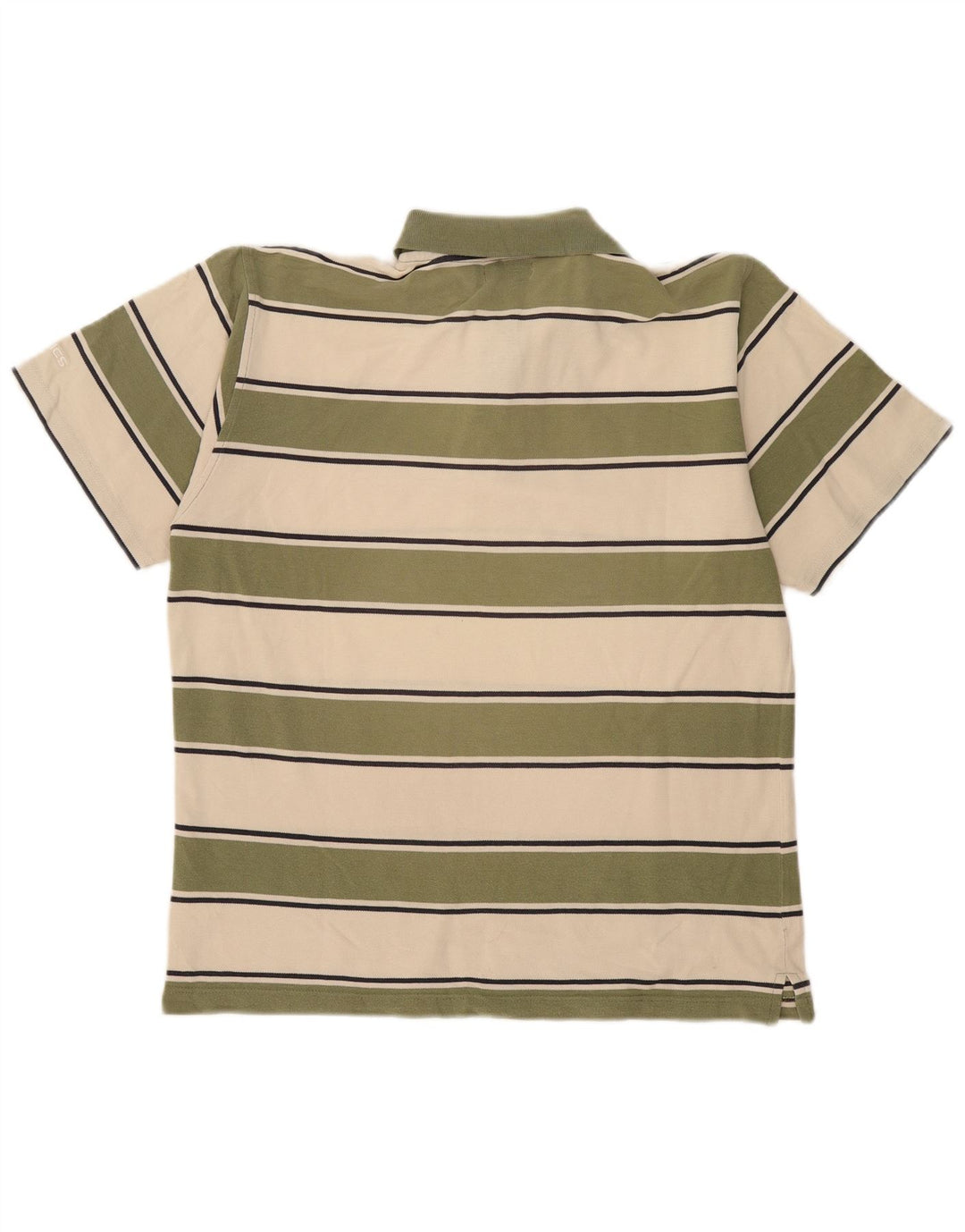 Tricou polo Asics pentru bărbați, bumbac cu dungi kaki mediu