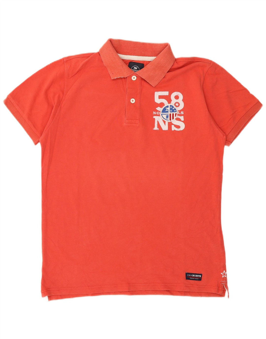 Tricou polo cu grafică North Sails pentru bărbați, bumbac portocaliu mare
