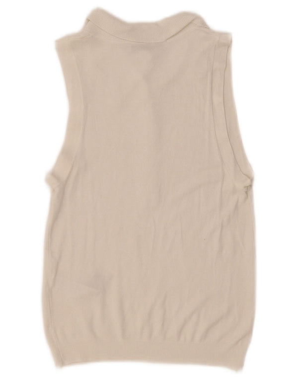 Cămașă polo fără mâneci pentru femei Zara UK 10 Small White Viscose