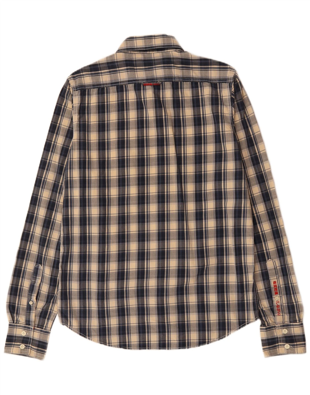 Cămașă pentru bărbați SUPERDRY, mare, din bumbac cu carouri bleumarin