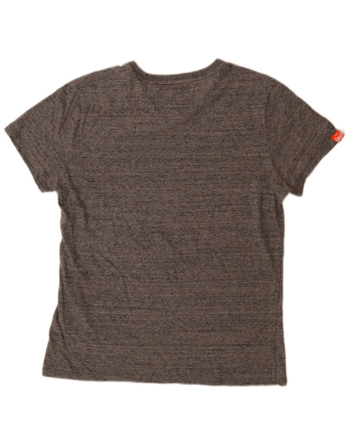 Tricou pentru bărbați Superdry Top din bumbac cu pete gri mediu