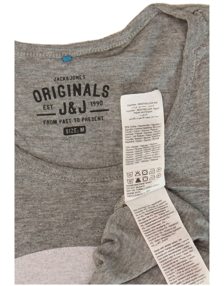 Tricou grafic pentru bărbați JACK & JONES Top din bumbac cu pete gri mediu