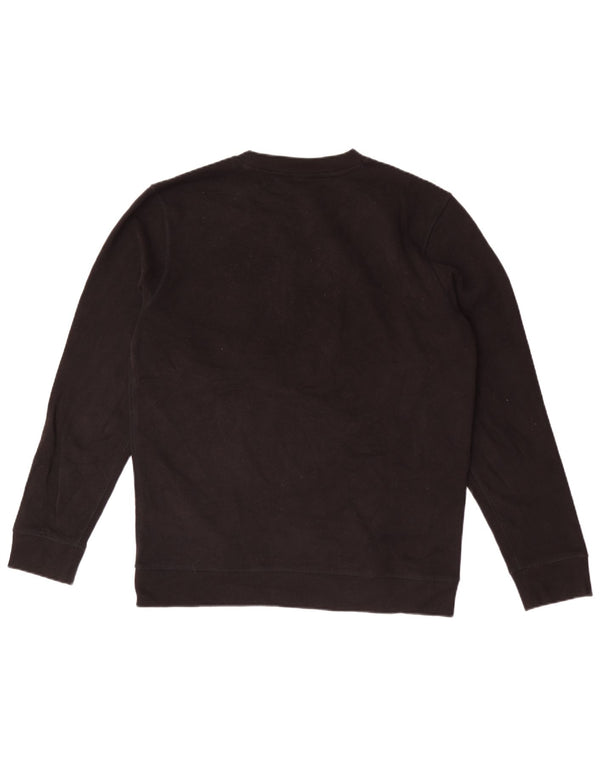 Hanorac grafic pentru bărbați Hugo Boss Pulover mare din bumbac negru