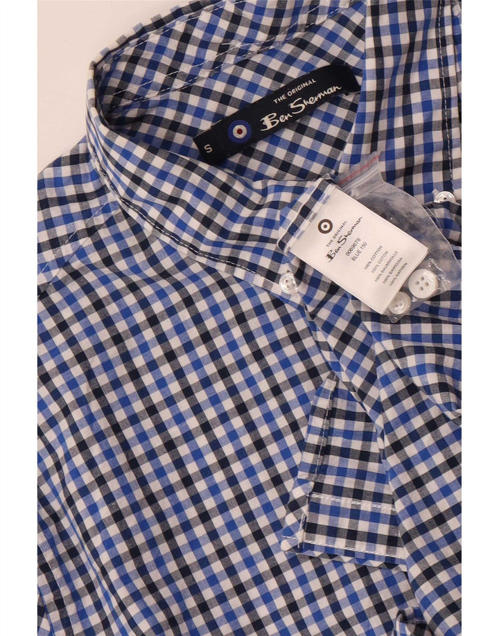 Cămașă pentru bărbați Ben Sherman, mică, albastru, bumbac vichy