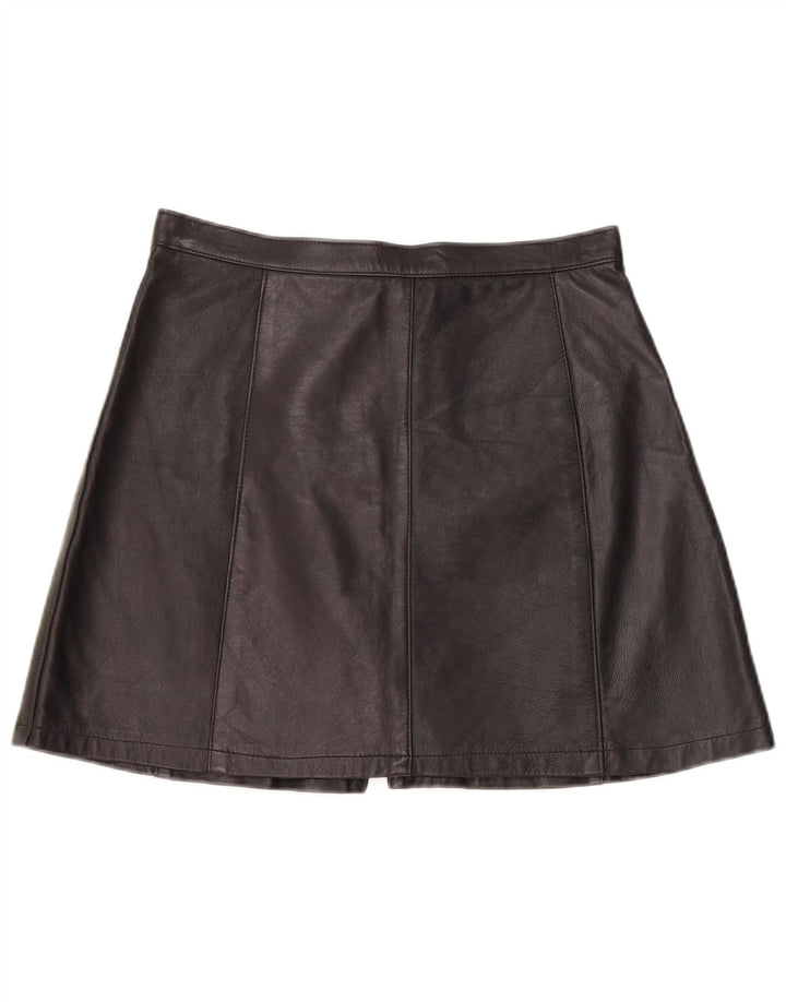 Fusta Mini din piele Vintage pentru femei W28 Medium Black