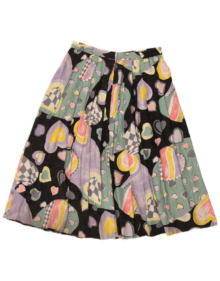 Fusta plisată Vintage pentru femei EU 40 Medium W30 Multicolor Heart