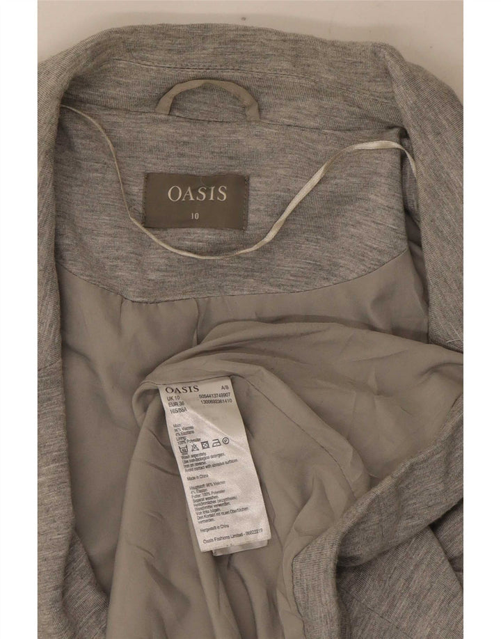 Jachetă pentru femei Oasis cu 1 nasture, UK 10, mic, gri, viscoză cu pături