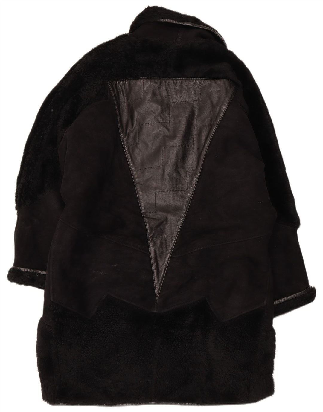 Palton vintage pentru femei din shearling UK 18 XL negru