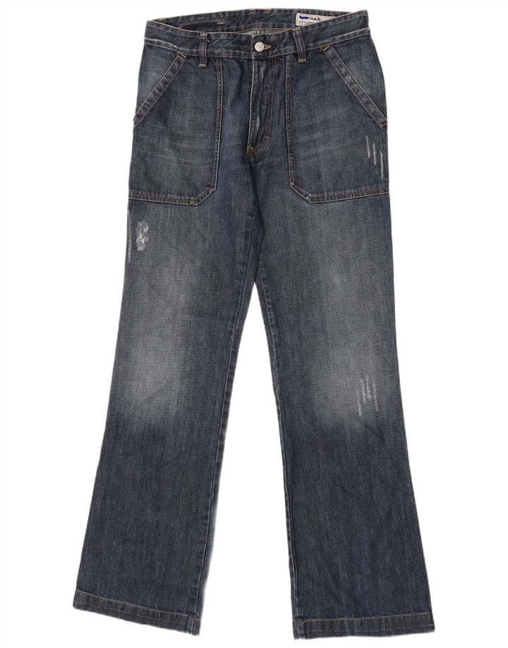 GAS Blugi pentru bărbați cu bootcut distressed W32 L34 Blue