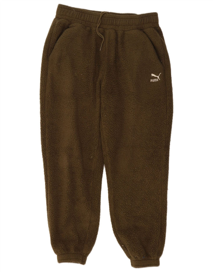 Pantaloni de trening din fleece pentru bărbați Puma Pantaloni de jogging mari poliester kaki
