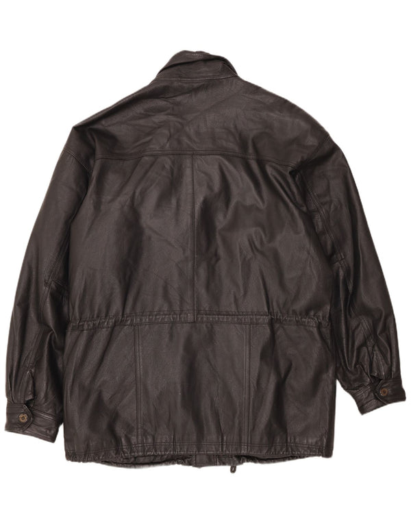 Jachetă de piele vintage pentru bărbați UK 42 XL neagră
