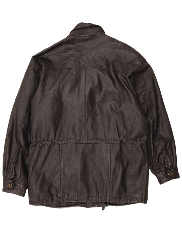 Jachetă de piele vintage pentru bărbați UK 42 XL neagră