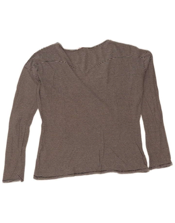 Levi's Top pentru femei cu mânecă lungă UK 14 Medium Black Striped Bumbac