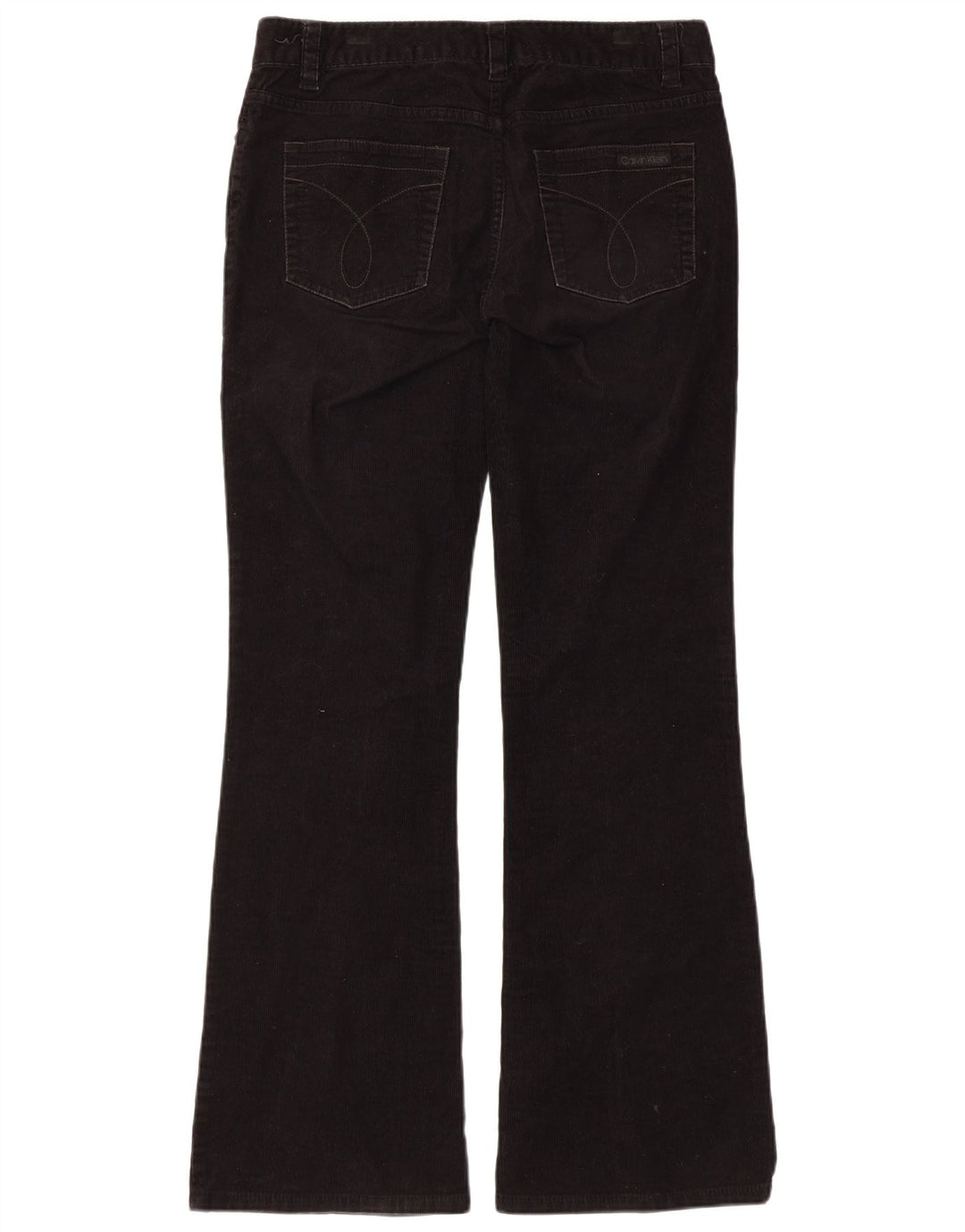 Pantaloni Calvin Klein pentru femei Bootcut din velur US 8 Medium W32 L31 Negru