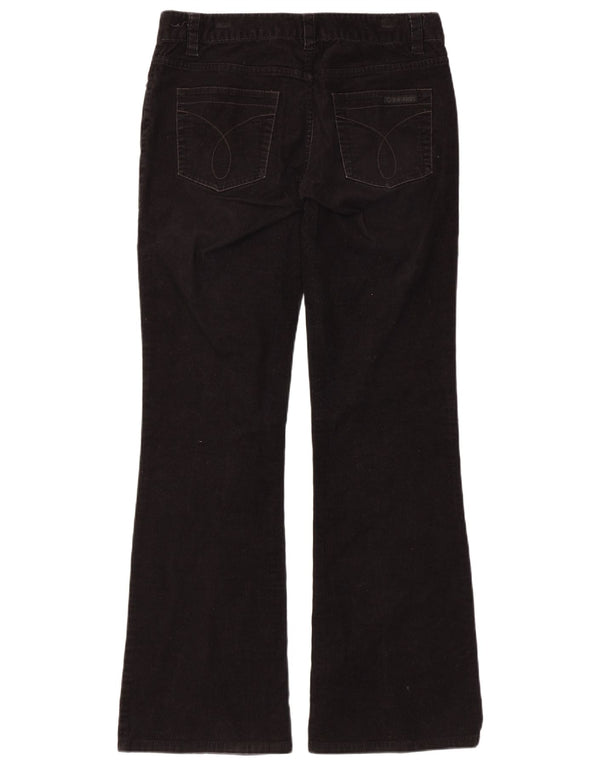 Pantaloni Calvin Klein pentru femei Bootcut din velur US 8 Medium W32 L31 Negru