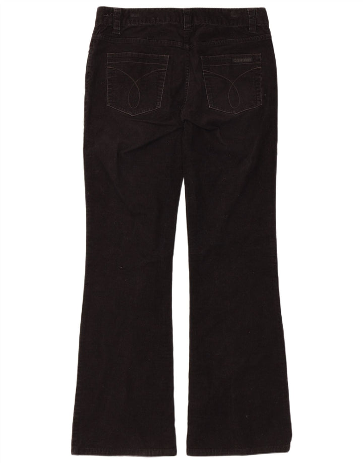 Pantaloni Calvin Klein pentru femei Bootcut din velur US 8 Medium W32 L31 Negru