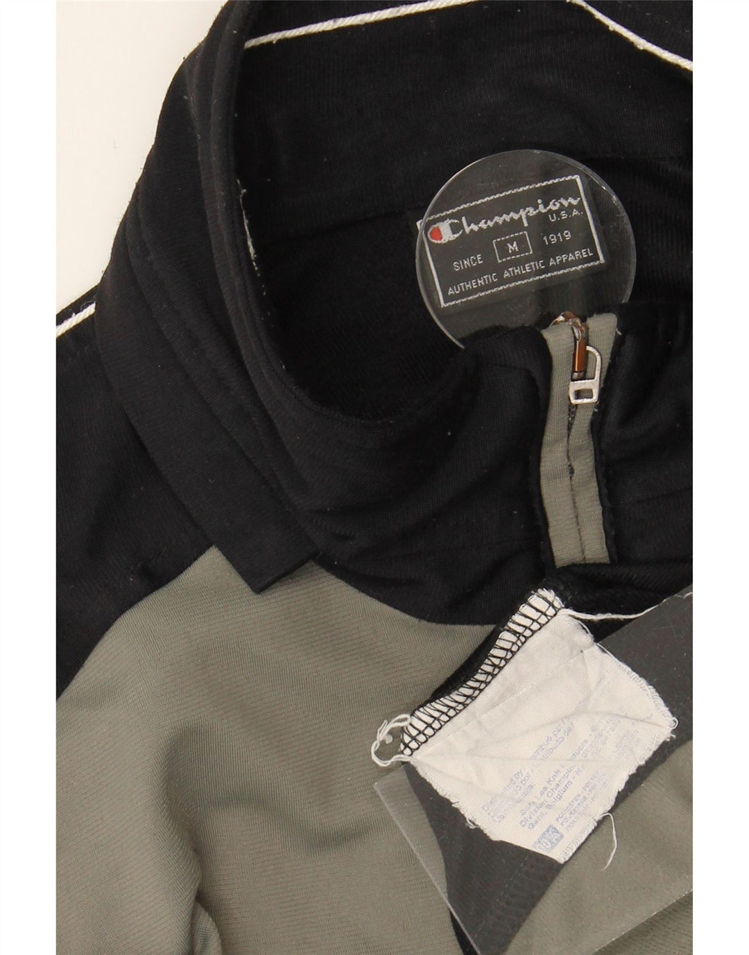 CHAMPION Mens Tracksuit Top Jacket Medium Grey Colourblock Polyester Vintage Champion and Second-Hand Champion from Messina Hembry 
