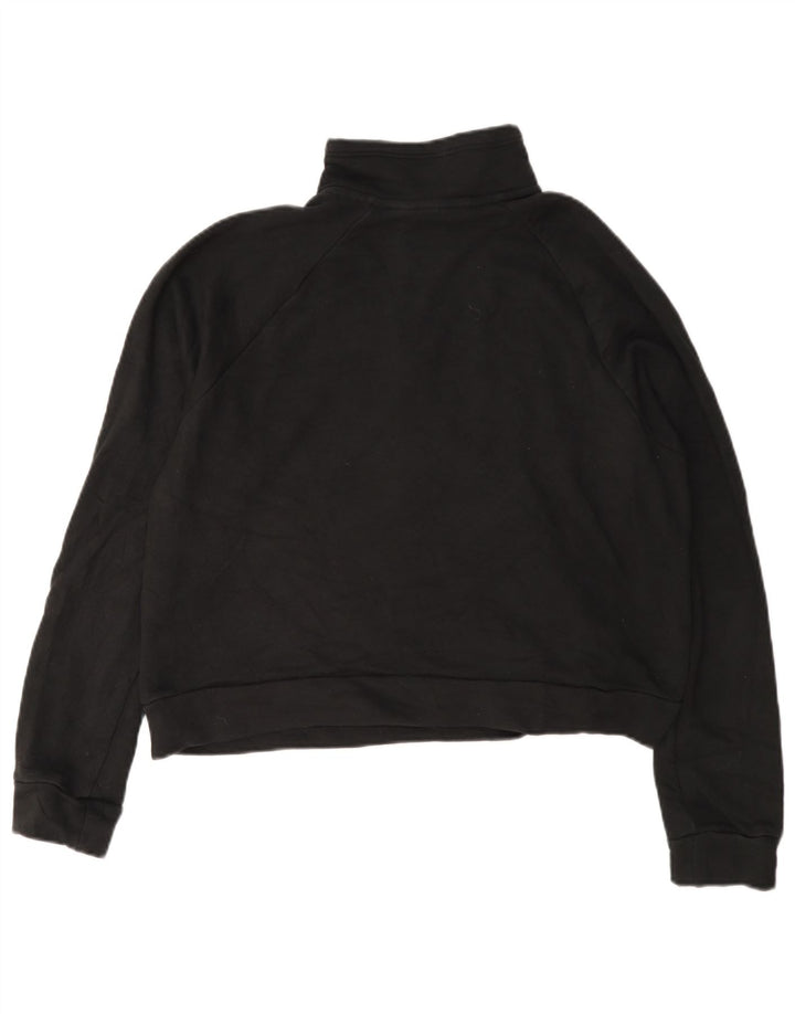 Pulover pentru femei Puma Crop Graphic Gâtul cu fermoar UK 14 Medium Negru