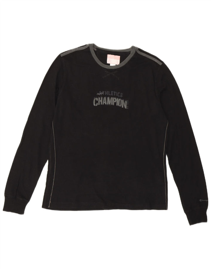 Tricou grafic pentru femei CHAMPION Heritage Fit Top UK 14, mare, negru, bumbac