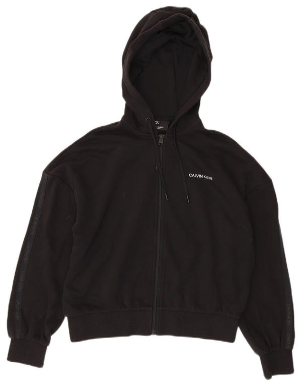 Pulover Calvin Klein pentru femei, cu fermoar supradimensionat, bumbac negru UK 6 XS