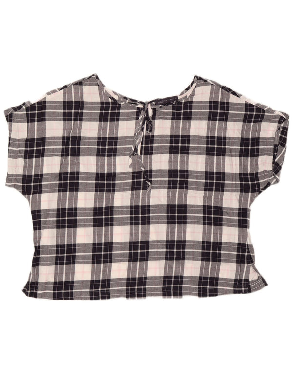 Bluză Crop Top pentru femei Marks & Spencer UK 18 XL, bumbac cu carouri bleumarin