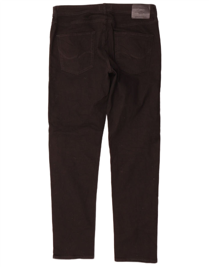 Blugi slim pentru bărbați Jack & Jones W34 L34 bumbac negru